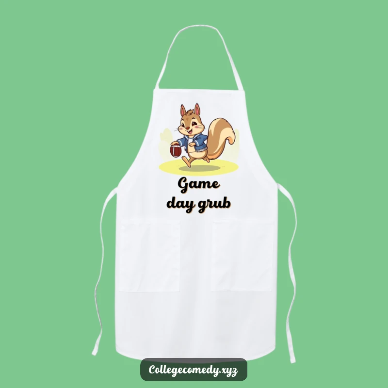 Funny Squirrel Football Apron: Athletic Tailgating Fox, Hilarious Chef Funny Gift