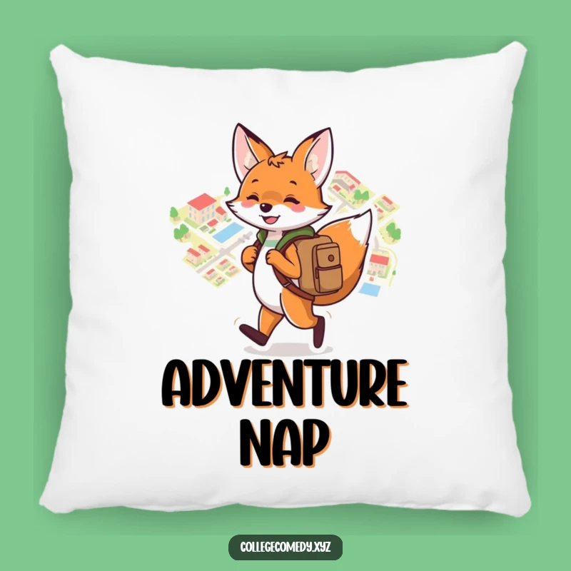 Funny Campus Fox Pillow: Soft Explorer Fox Cushion, Adorable Funny Gift Decor