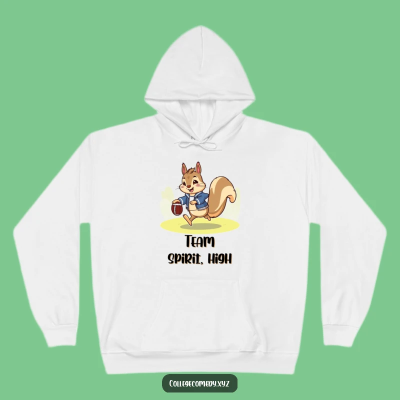 Funny Squirrel Football Hoodie: Cozy Letterman Squirrel, Ultimate Funny Gift Sweatshirt
