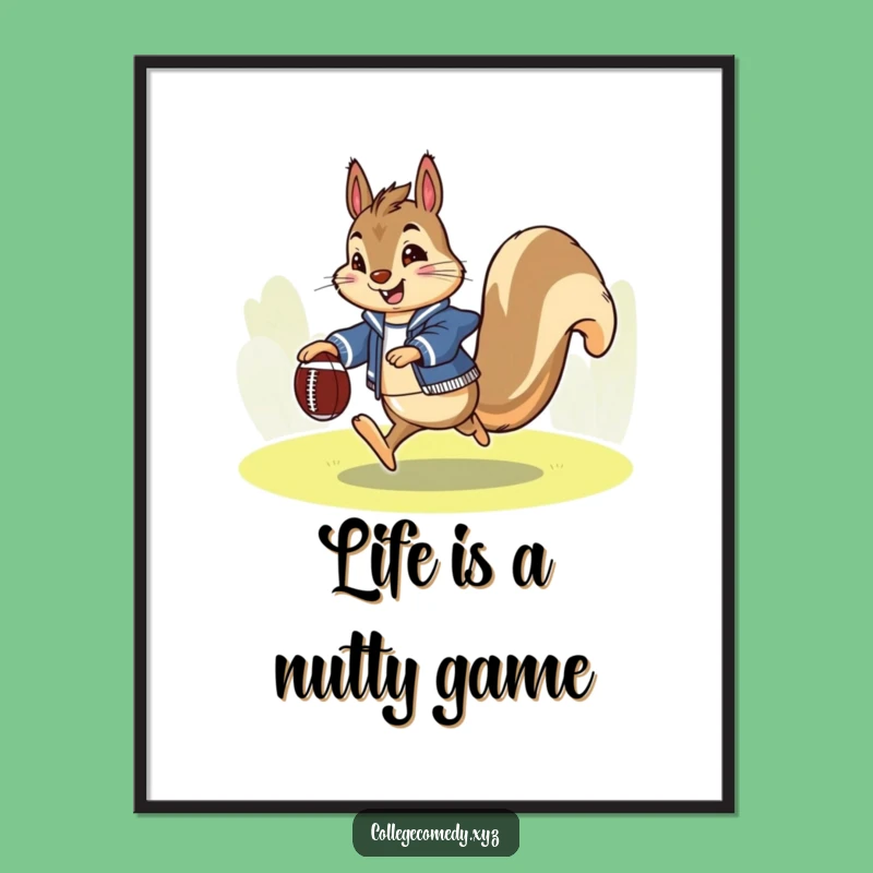 Free Printable Funny Squirrel Football Art: Hilarious Downloadable Wall Decor!
