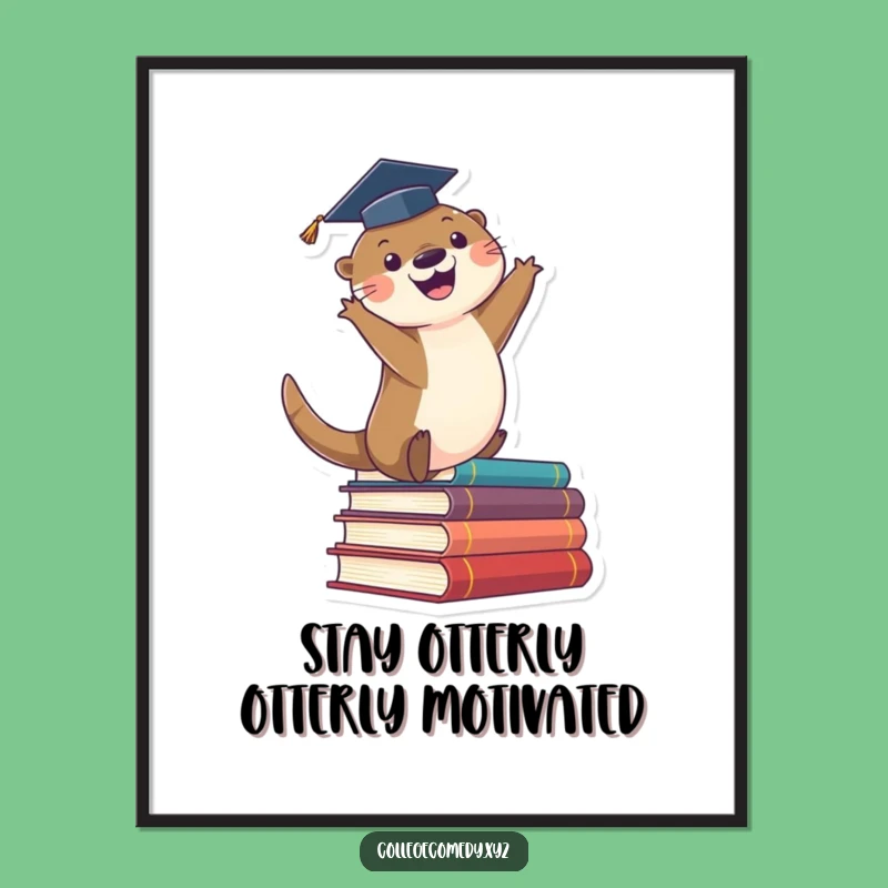 Free Printable Funny Otter Graduation Art: Hilarious Downloadable Wall Decor!