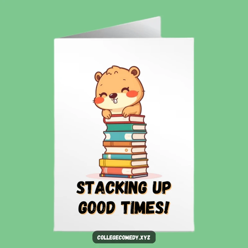 Free Printable Beaver Birthday Card: Funny DIY Downloadable Gift for Bookworms