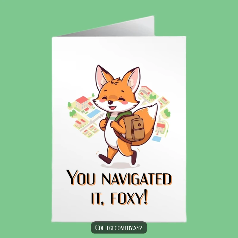 Free Printable Fox Congrats Card: Hilarious Downloadable Gift for New Journeys!