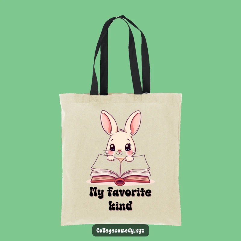 Funny Rabbit Textbook Tote Bag: Carry Your Knowledge, Humorous Gift for Students